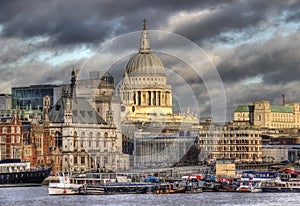 Saint Pauls Cathedral in London from across the Thames