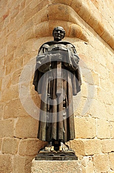 Saint Peter of Alcantara, bronze sculpture, Caceres, Extremadura, Spain