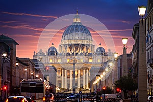 Saint Peter Basilica in Vatican City at Rome, Italy