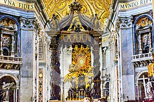 Saint Peter`s Basilica Bernini Baldacchino Holy Spirit Vatican Rome Italy