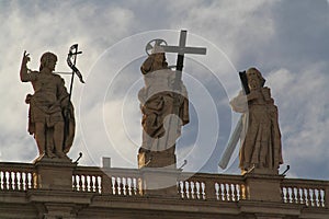 Saint Peter`s Basilica facade detail