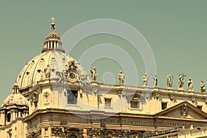 Saint Peter`s Basilica in St. Peter`s Square, Vatican City. Italy.