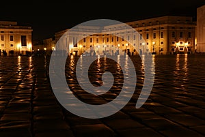 Saint Peter's square at night