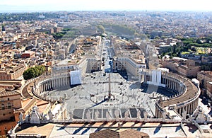 Egyptian obelisk at the Piazza San Pietro in Rome, Italy