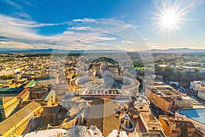 Saint Peter`s Square in Vatican , Rome