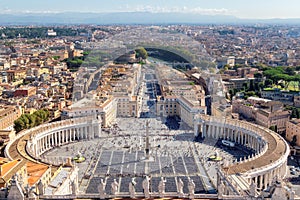 Saint Peter`s Square in Vatican, Rome, Italy.