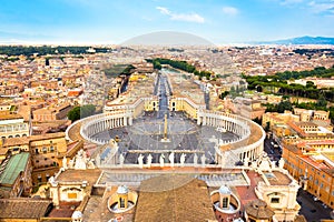 Saint Peter's Square in Vatican, Rome, Italy.