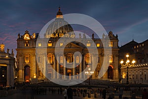 Saint Peter Square and Saint Peter Basilica in the Morning, Rome, Italy