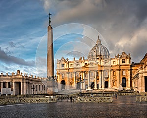 Saint Peter Square and Saint Peter Basilica in the Morning, Rome