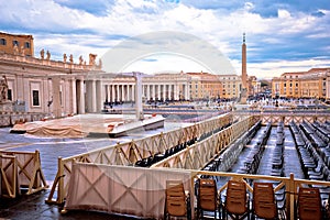 Saint Peter square in Vatican city street view