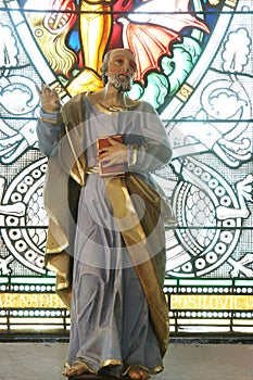 Saint Peter, statue in the church of the Immaculate Conception in Mace, Croatia