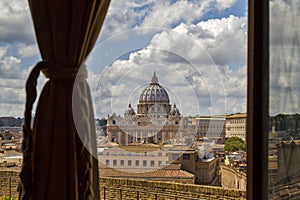 Saint Peters dome in Rome. photo