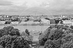 Saint Petersburg aerial cityscape from St. Isaac's Cathedral top, Russia