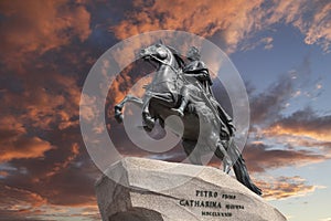 Saint-Petersburg. the equestrian statue of Peter the Great, known as the Bronze Horseman