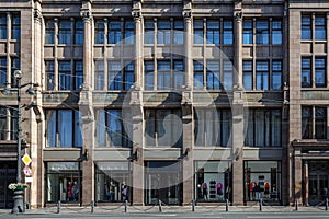 Saint Petersburg, the facade of the former building of the Moscow banking house