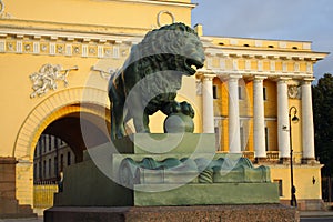 Saint-Petersburg, the figure of a watchdog lion