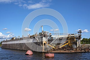 Saint-Petersburg,  floating dock on the Malaya Neva river