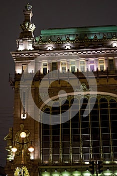 Saint-Petersburg historical building city night window