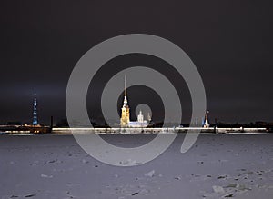 Saint-Petersburg historical building city night winter