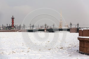 Saint Petersburg Neva river landscape winter