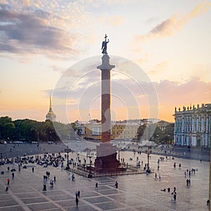 Saint-Petersburg Palace Square in the evening