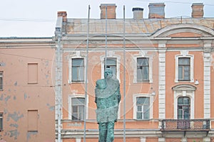 Saint Petersburg, Russia - August 25, 2018: Monument to Soviet nuclear physicist academician Andrei Sakharov, nuclear weapons