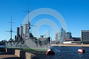 Saint-Petersburg,Russia, 21-june-2020: old military ship