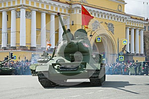 Soviet tank of the Second World War period - T-34-85. Saint Petersburg