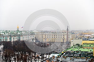 Saint Petersburg. Russia. Palace Square view in winter