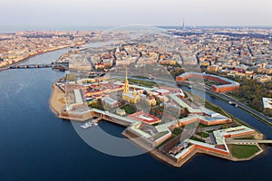 Saint Petersburg. Russia. Panorama of St. Petersburg. Peter-Pavel`s Fortress. Rabbit Island. City center. Vasilyevsky Island. Nev