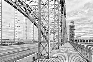 Saint Petersburg, Russia. A tower and steelworks of Bolsheokhtinsky bridge.