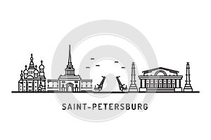 Saint Petersburg skyline architectural landmarks. photo