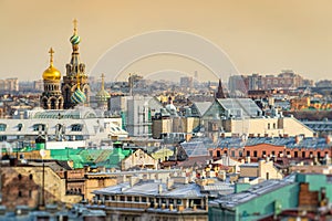 Saint Petersburg Skyline and Church of the Savior on Blood Dome photo