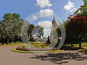 Saint Piere park, Calais, with Belfrey tower in the background