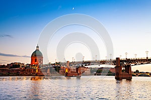 Pont Saint-Pierre over Garonne river, Toulouse photo