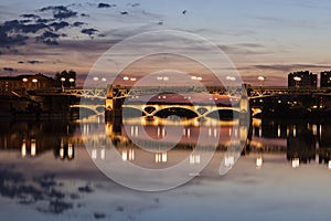 Saint Pierre and Catalans Bridges in Toulouse