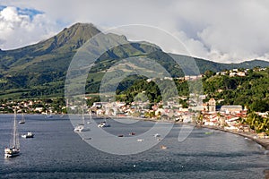 Saint-Pierre, Martinique - View to the city and the Mount Pelee photo