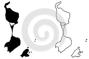 Saint Pierre and Miquelon map vector