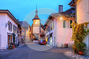 Saint-Prex at night, Vaud, Switzerland