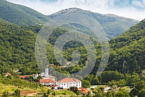 Monastery of Venerable Prohor of Pcinja, Serbia, aerial view photo