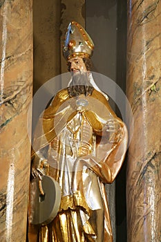 Saint Quirinus statue on the altar of St Florian in the parish church of Saint George in Gornja Stubica, Croatia photo