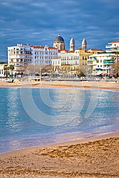 Saint Raphael beach and waterfront view, famous tourist destination of French riviera