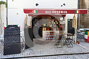 The traditional French cafe All Osteria located , Saint Remy en Provence, France