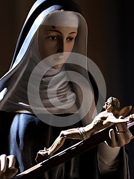 Saint Rita of Cascia. Beautiful half-length image of Santa Rita of Cascia