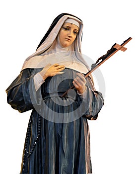Saint Rita of Cascia statue isolated photo
