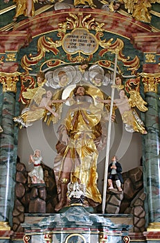 Saint Roch, statue on the main altar in the Chapel of the St Roch in Sveta Nedelja, Croatia