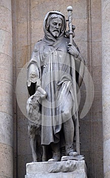 Saint Roch, statue on the portal of Saint Roch church in Paris