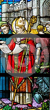 Saint Rumbold - Stained Glass in Mechelen Cathedral