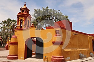 The Saint Sebastians Church Temple Parroquia de San Sebastian in San Sebastian Bernal, Queretaro, Mexico photo