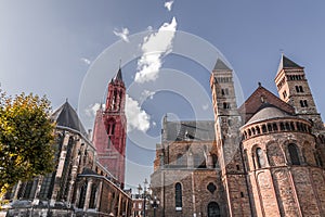 Saint Servatius Basilica and the St. John Church at the Vrijthof Square, Maastricht, Netherlands